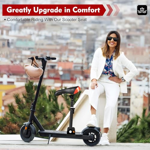 Foldable Adjustable Universal Scooter Seat Replacement with PU Cushion Aluminum Rod I713291