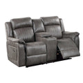 Gray Fabric Manual Loveseat with 2 Cupholders and Console Z105552