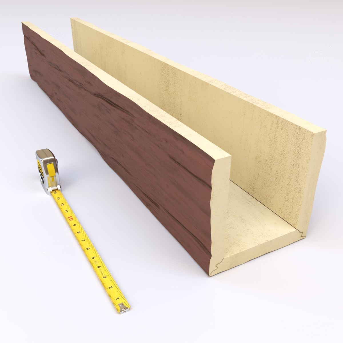 3-Sided Faux Wood Ceiling Beams, 8-in. W x 8-in. H x 8-ft. L, Redwood K1581
