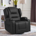 Swivel Rocker Recliner, Manual Glider Recliner Chairs, Upholstered Swivel Single Sofa Seat with Cup Holders, Side Pockets, Pillow Y538