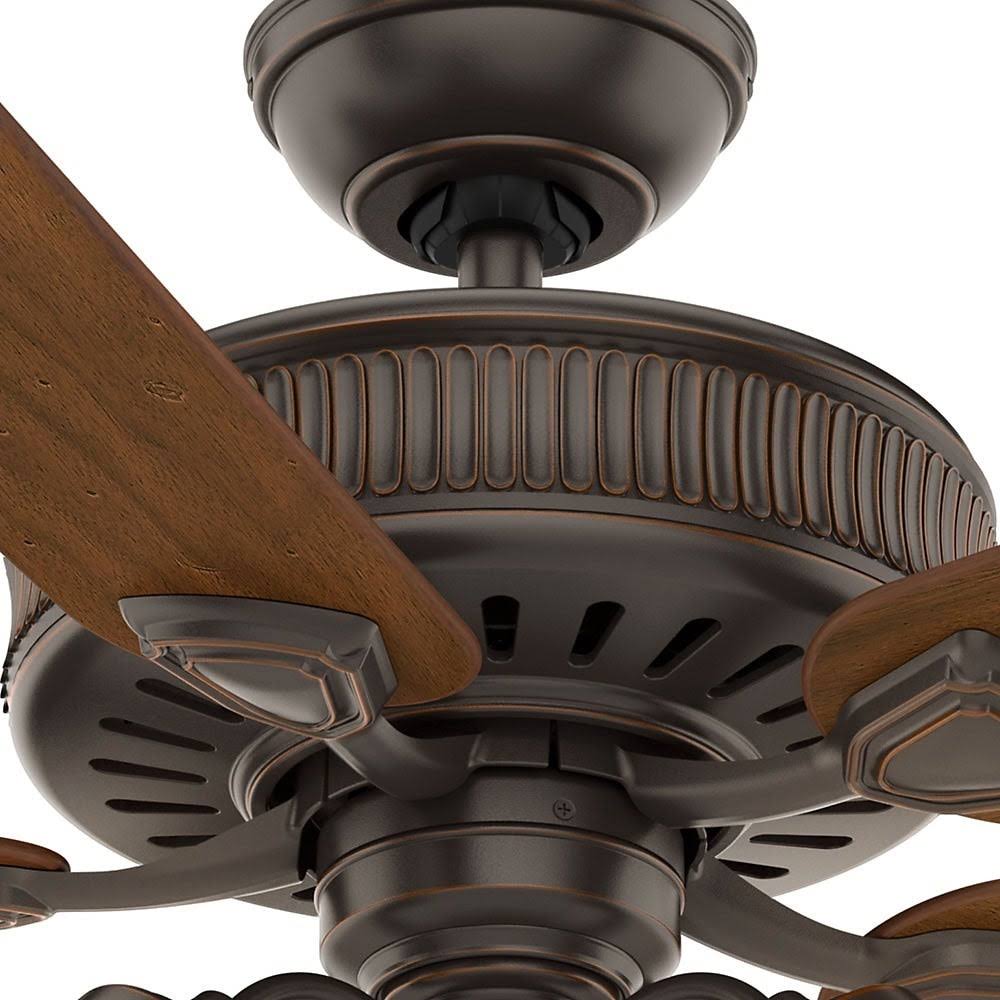 54x22 5-Blade Ceiling Fan - Onyx Bengal - Distressed/Dark Walnut Blades N795378