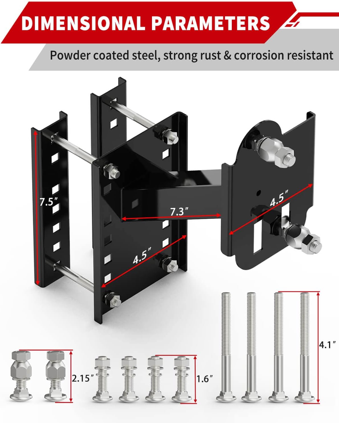 Trailer Spare Tire Mount Carrier, 4 & 5 & 6 Lugs, Pack of 2 I53526