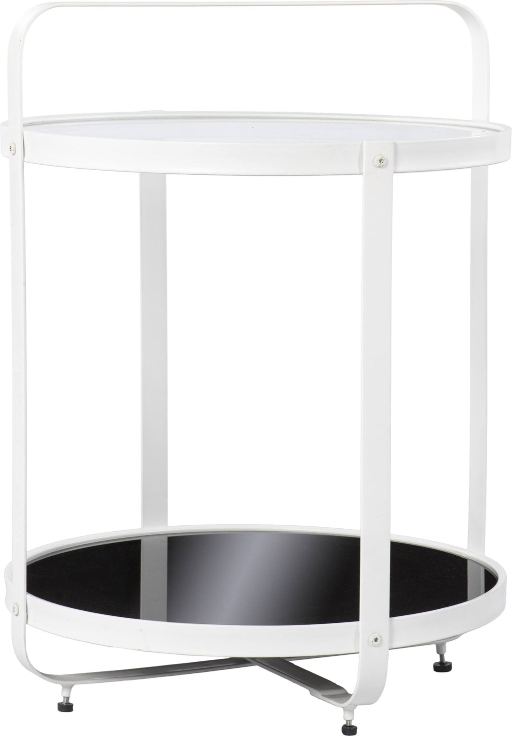 White and Black Glass-Top End Table U887385