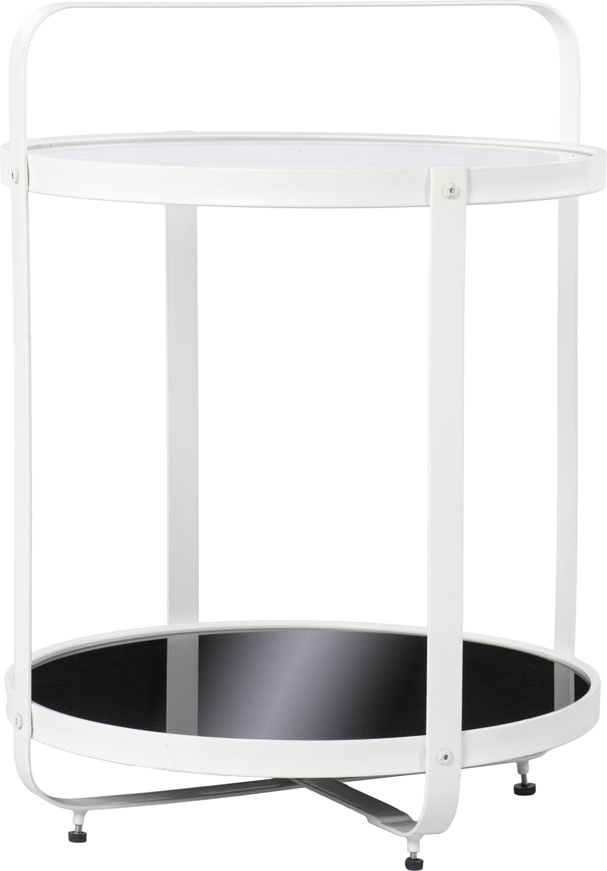 White and Black Glass-Top End Table U887385