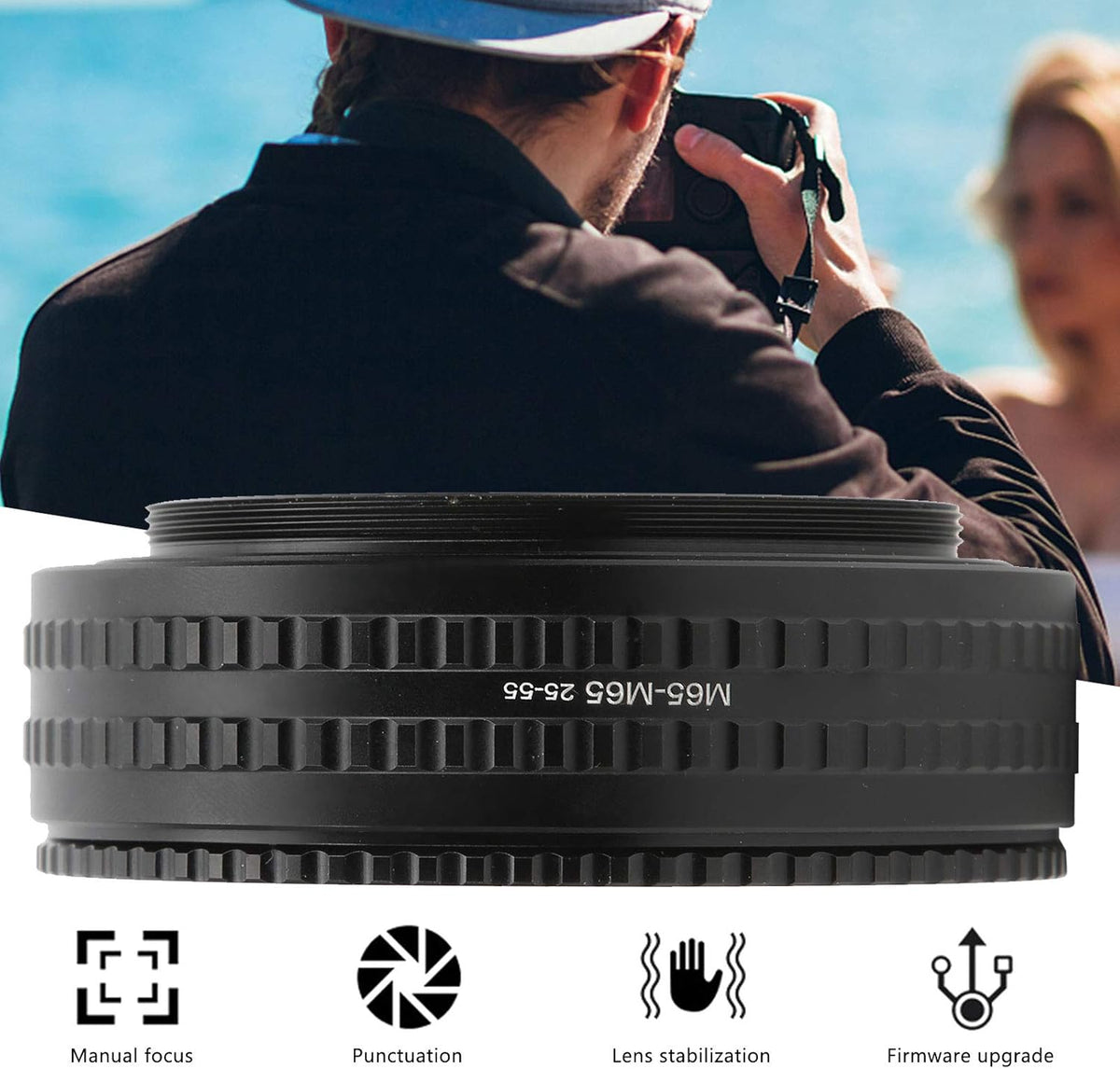 M65M65 2555mm Camera Adjustable Focusing Helicoid Adapter Macro Extension Tube Adapter Converter Connector P56045