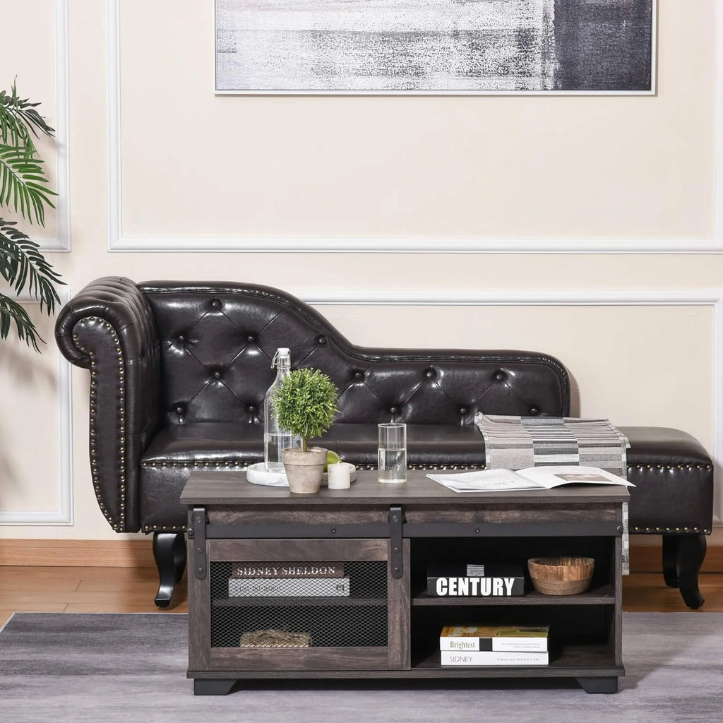 Dark Brown Coffee Table with Storage Z669