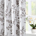 Taupe Floral Blackout Curtains, 52 X 84 Inches, 2 Panels N8695