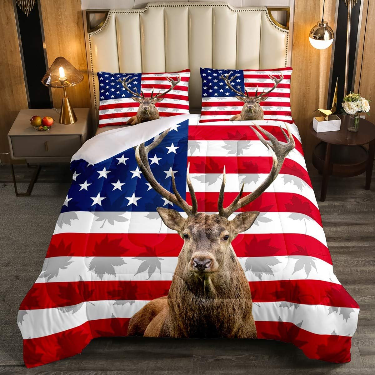Queen Size Brown Wooden Comforter Set G29441