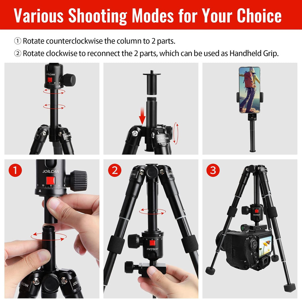 Black Pack of 2 Tabletop Tripod with 360 Degree Ball Head S2180