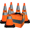 28x22 Collapsible Safety Cone with LED Light and Weighted Base, 5/Pack N80905