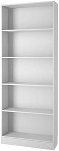 5 Shelf Wide Bookcase in White C816682