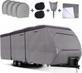 500D Waterproof Travel Trailer Cover with 4 Tire Covers, Tongue Jack Cover C618