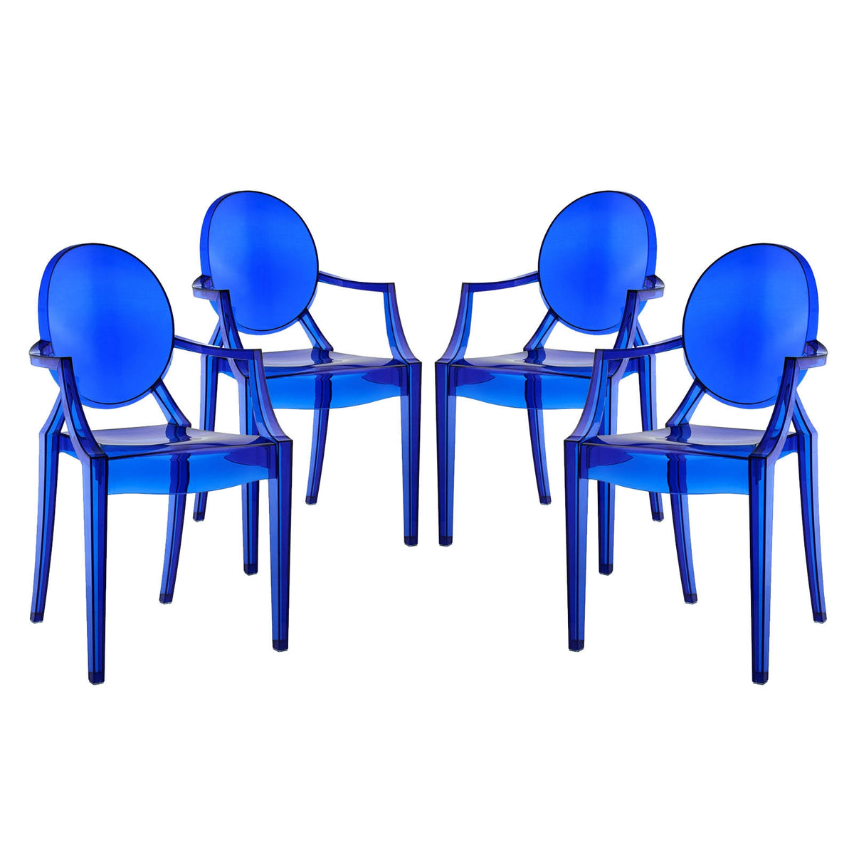 Blue Dining Armchairs Set of 4 U195
