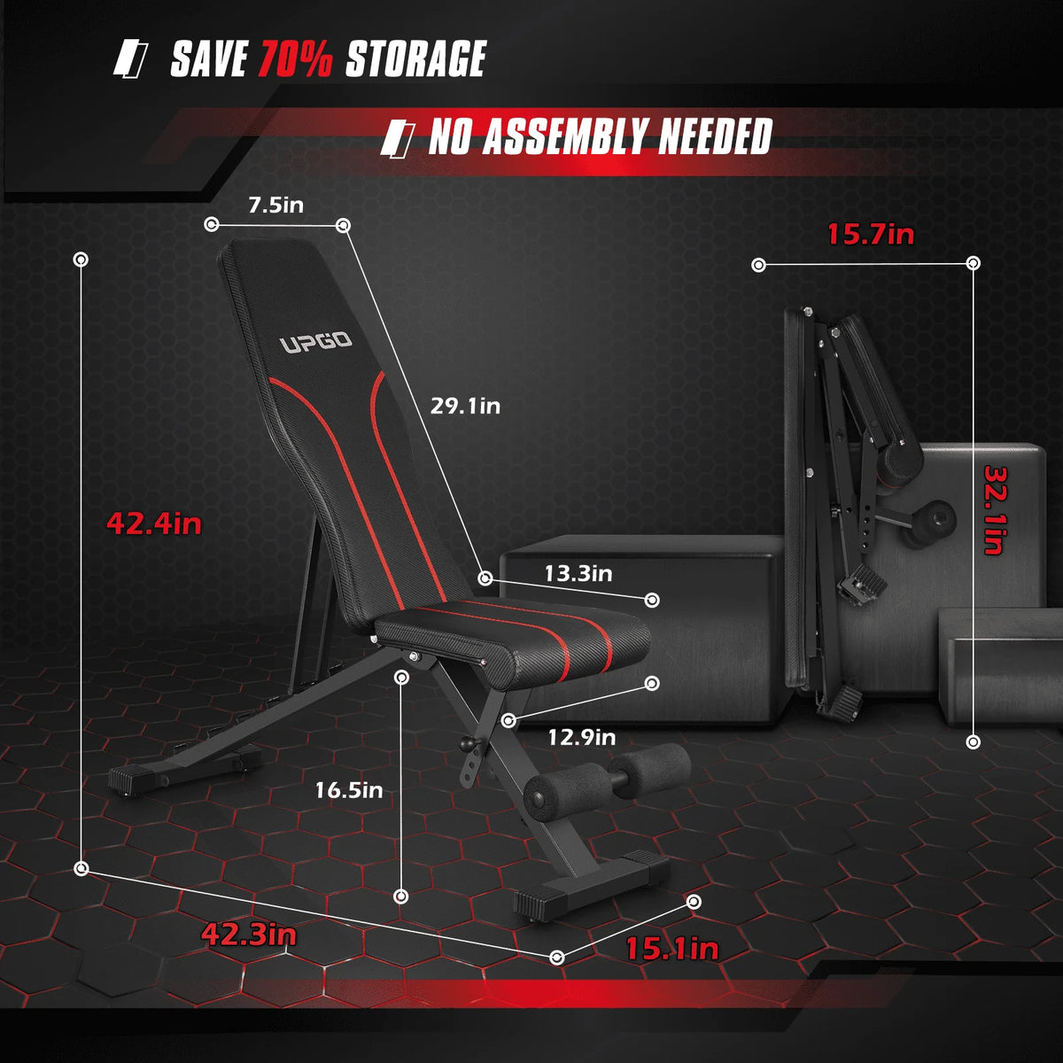 Adjustable Weight Bench with 660lbs Weight Capacity Foldable Gym Bench Z9863