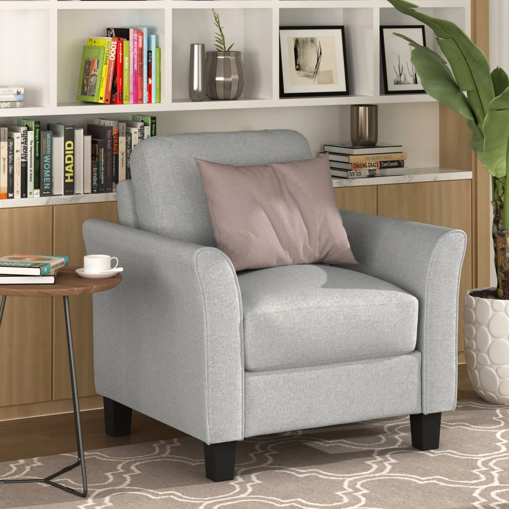Light Gray Armrest Sofa Loveseat Chair 3-Seat Sofa F522