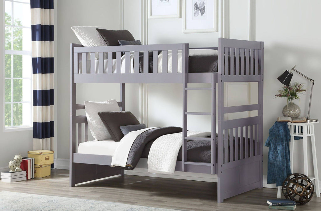 Grey Twin Over Twin Bunk Bed K9974