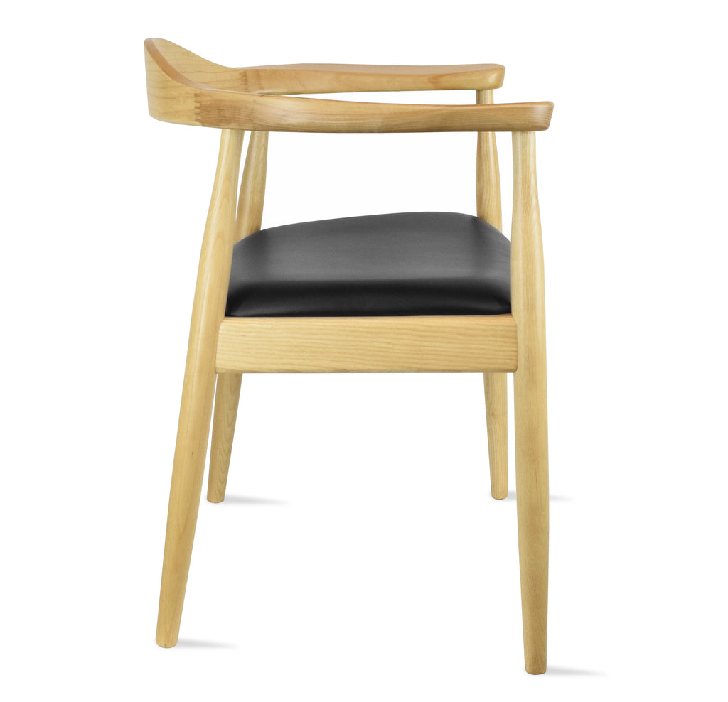 Solid Wood Farmhouse Dining Chair with PU Leather Cushion Seat C237