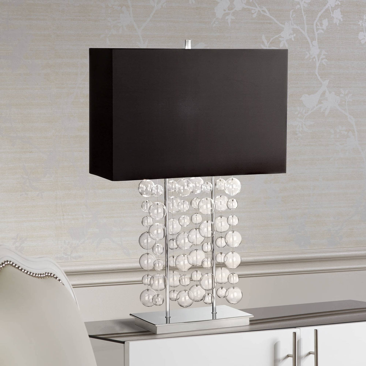 Clear Bubble Cascade Table Lamp L5675