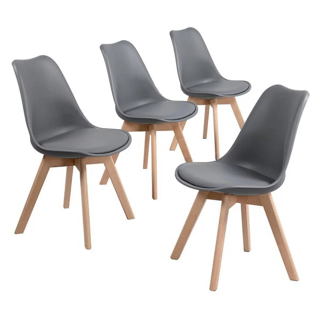 Gray Set of 4 Padded Dining Chairs O990