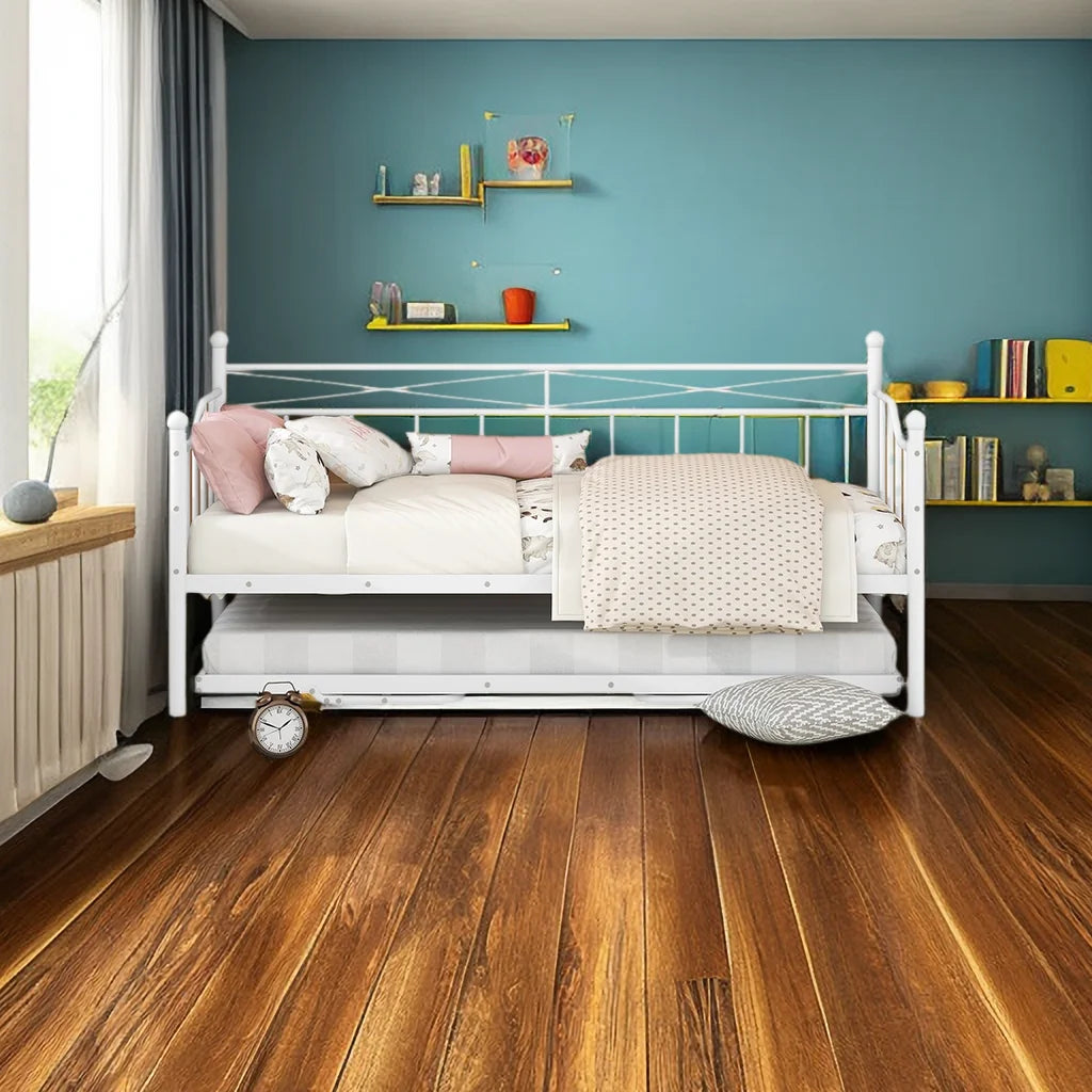 Twin Metal Daybed with Pop Up Trundle R556532