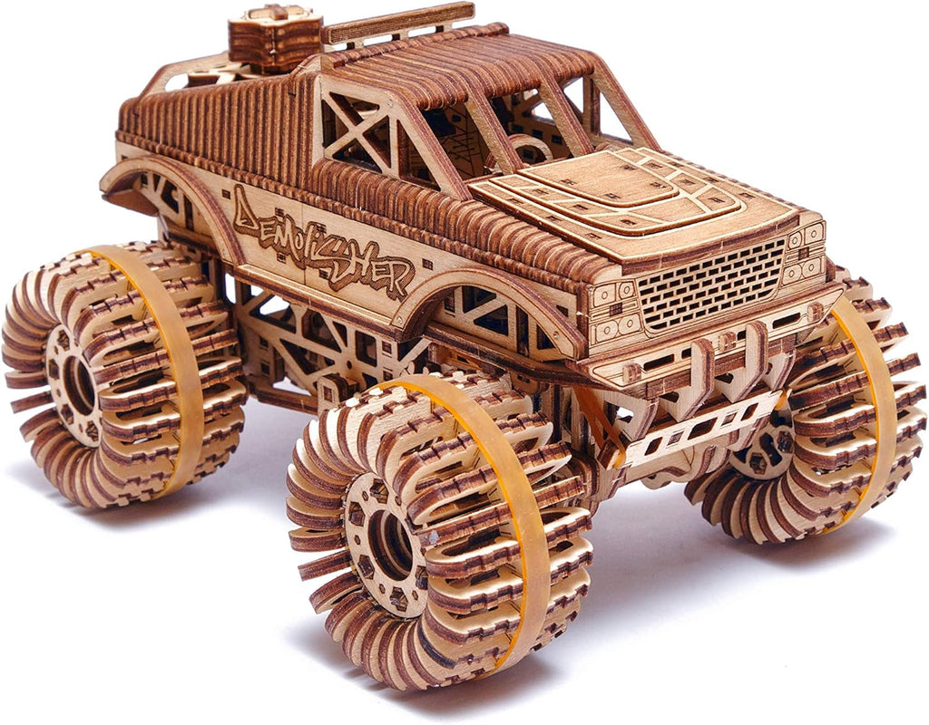 Monster Pickup Truck 3D Wooden Puzzle Model Kit Pack of 2 Q896