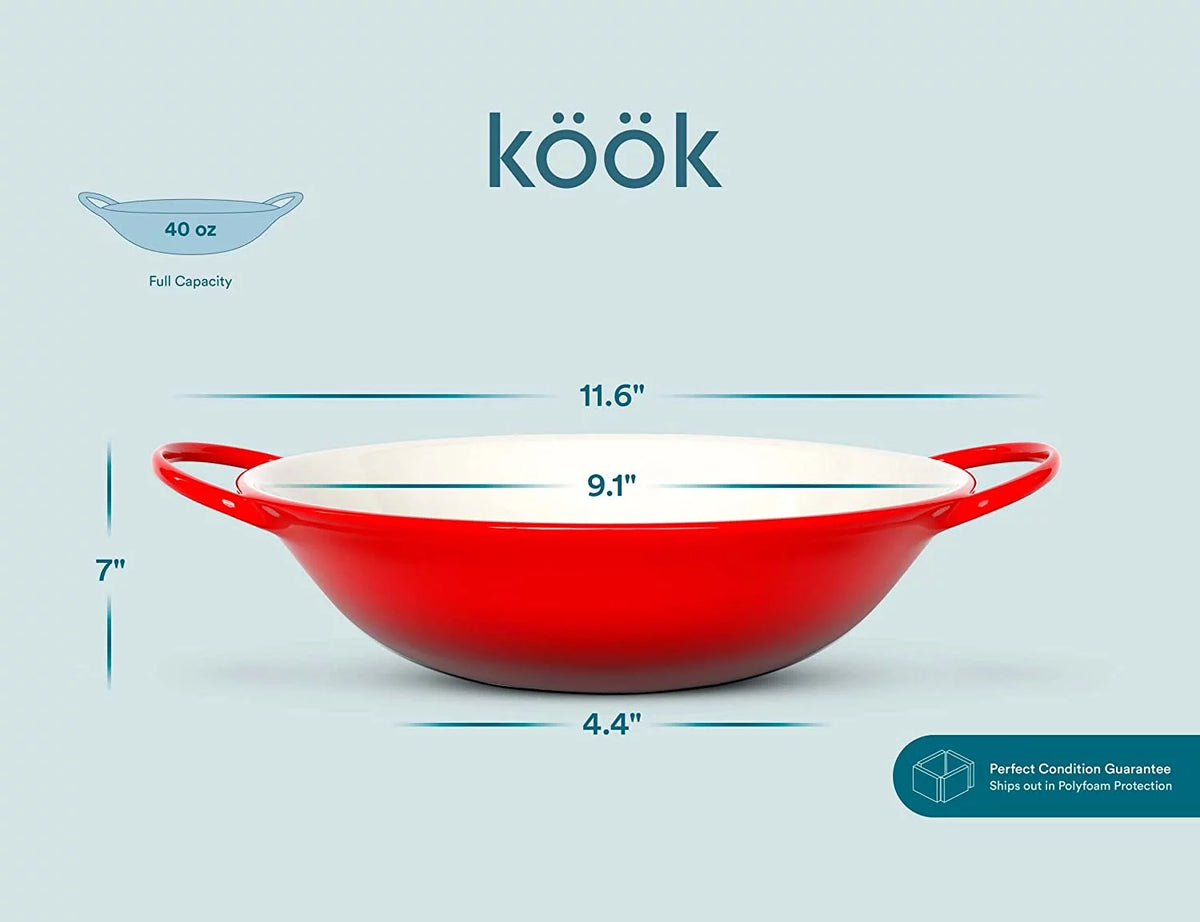 Ceramic Mini Wok Dishes, 40 Oz, Set of 2 Z381