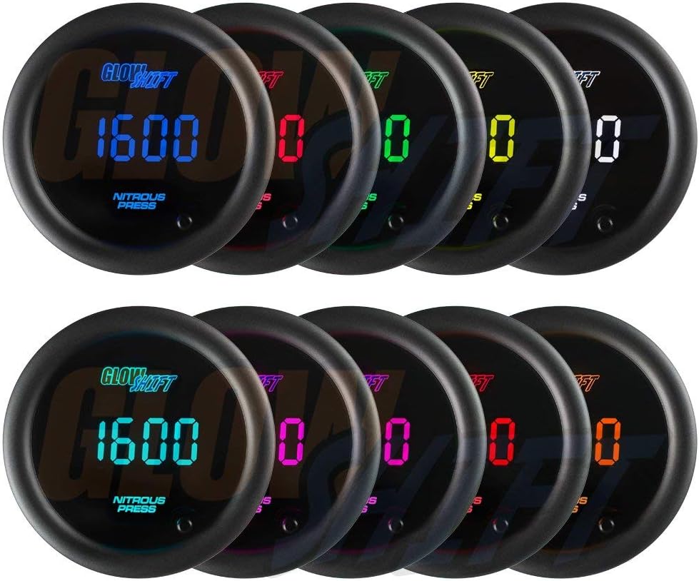 10 Color Digital Nitrous Pressure Gauge Kit with Electronic Sensor G681359