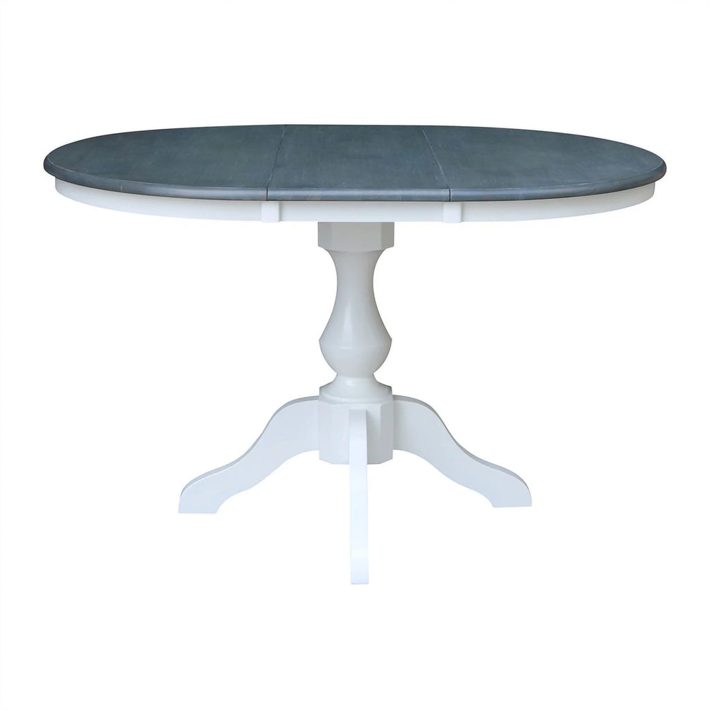Round Wood Extension Dining Table with 4 Chairs X337