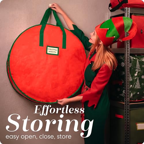 30" Christmas Wreath Storage Bag with Zipper P5740