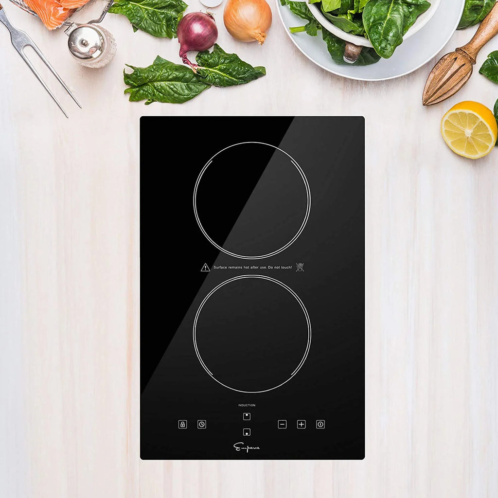 Electric Induction Cooktop with 2 Burners Black 12 Inch M74931