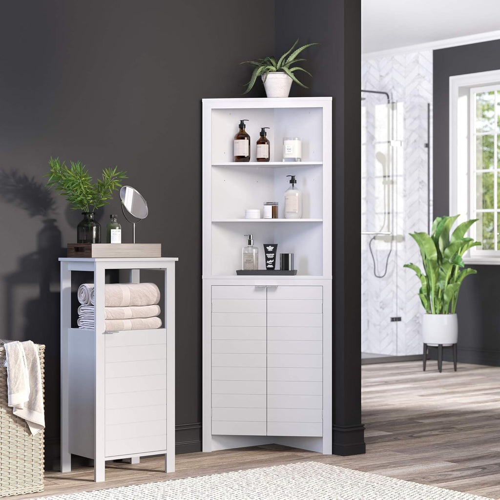 White Single Door Floor Cabinet H6174