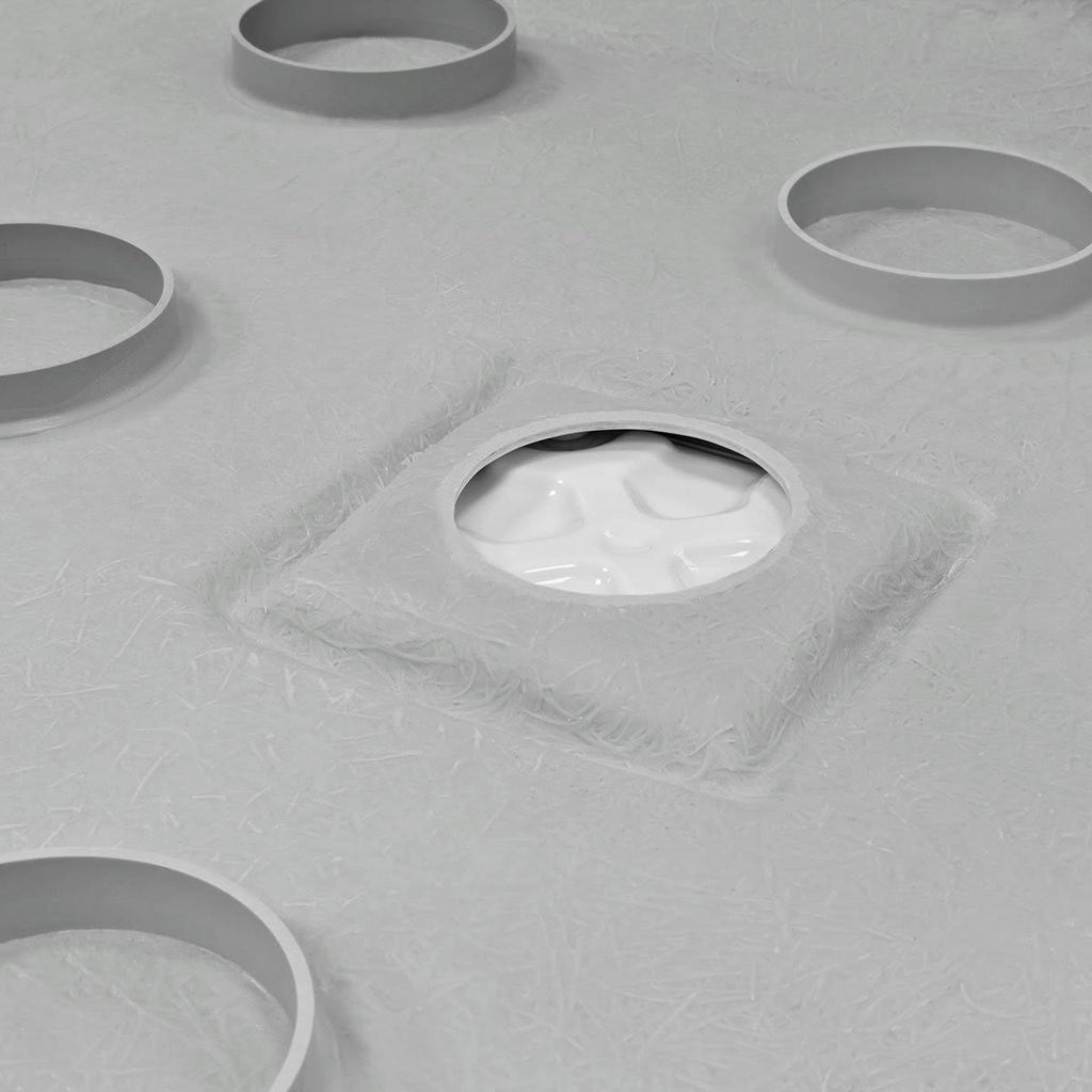 48x22x34x22 Shower Base Pan Left Double Threshold Right Drain D40978
