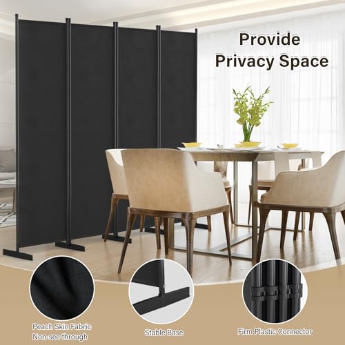 Black 4 Panel Room Divider F6970
