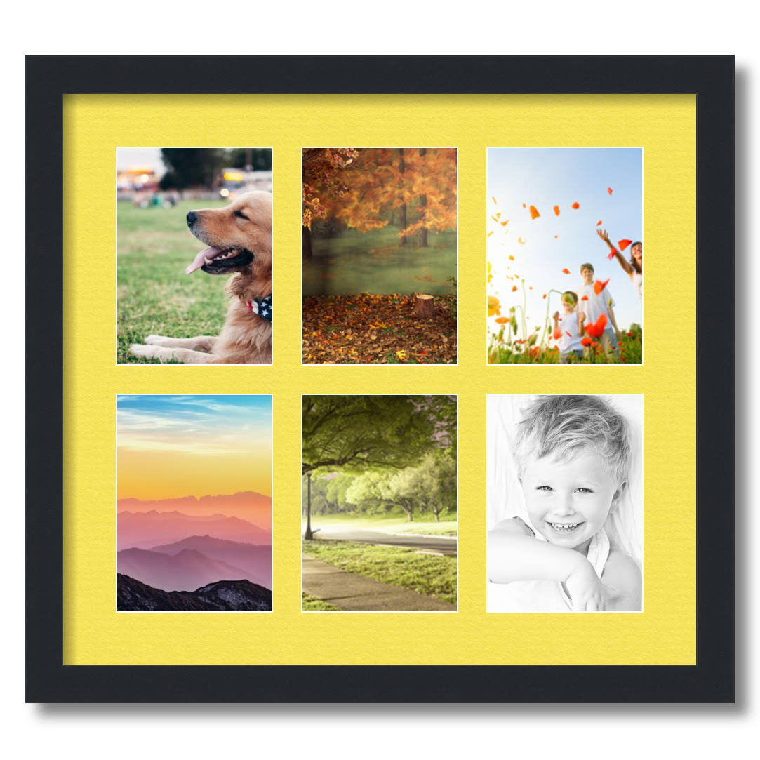 Satin Black 6 Opening Collage Picture Frame R3861