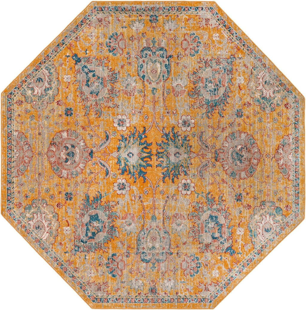 Yellow Octagon Rug K120224