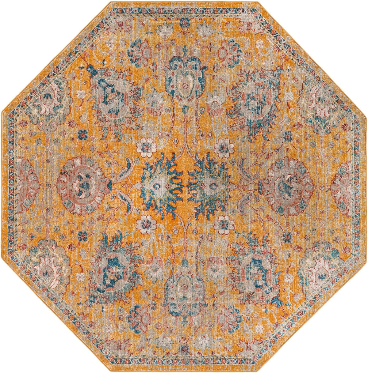 Yellow Octagon Rug K120224