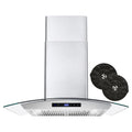 380 CFM Convertible Wall Mount Range Hood with Glass Canopy M921