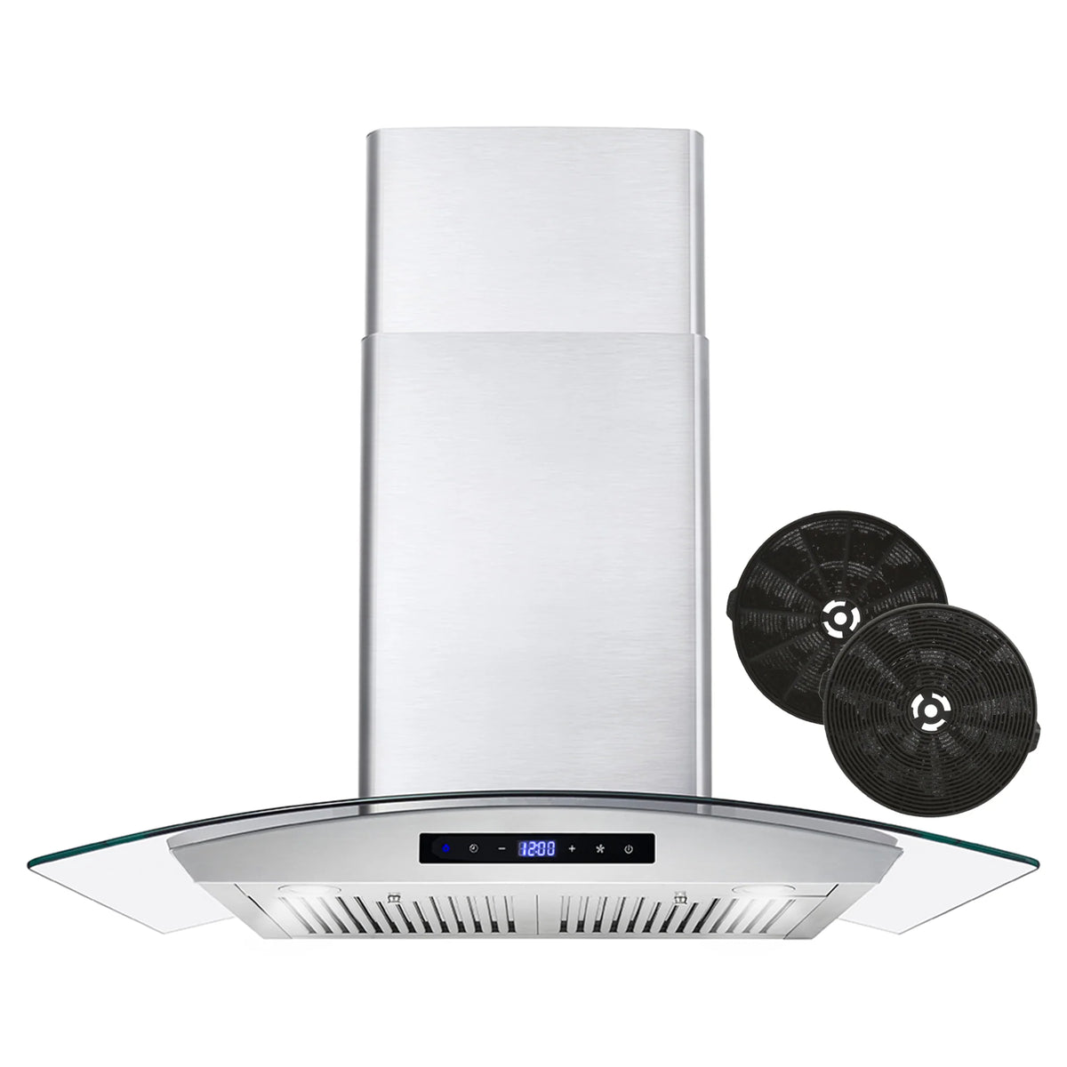 380 CFM Convertible Wall Mount Range Hood with Glass Canopy M921