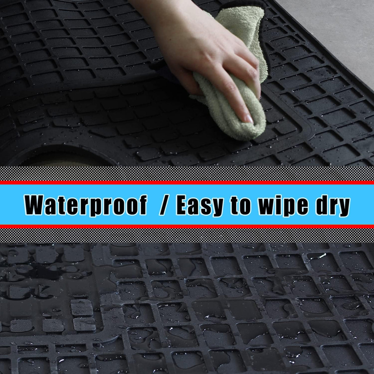 3PCS Set Heavy Duty Rubber Floor Mats for Freightliner Cascadia D2652