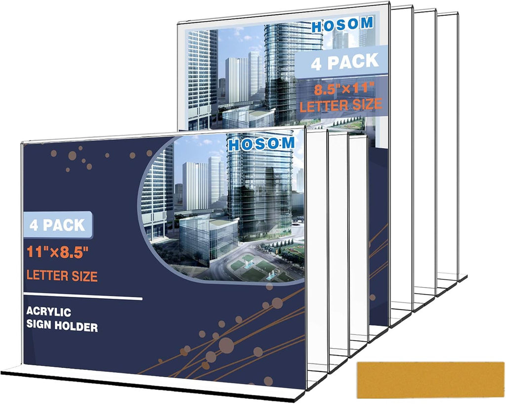 8 Pack Acrylic Sign Holder 8.5 x 11, Double-Sided Clear Plastic Display Stand V832817