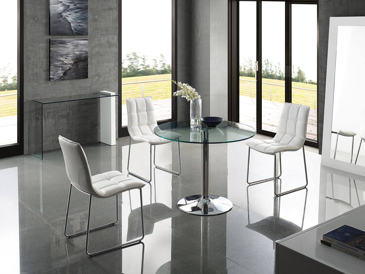 Chrome Clear Glass Dining Table U9221