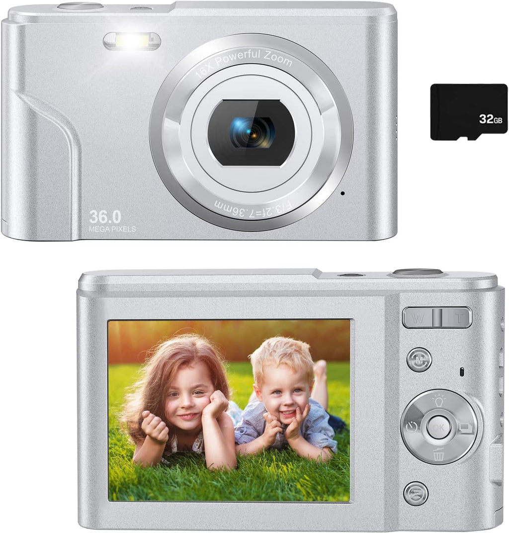 36MP Full HD 1080P Rechargeable Children's Camera with 32GB SD Card (Purple) U3864