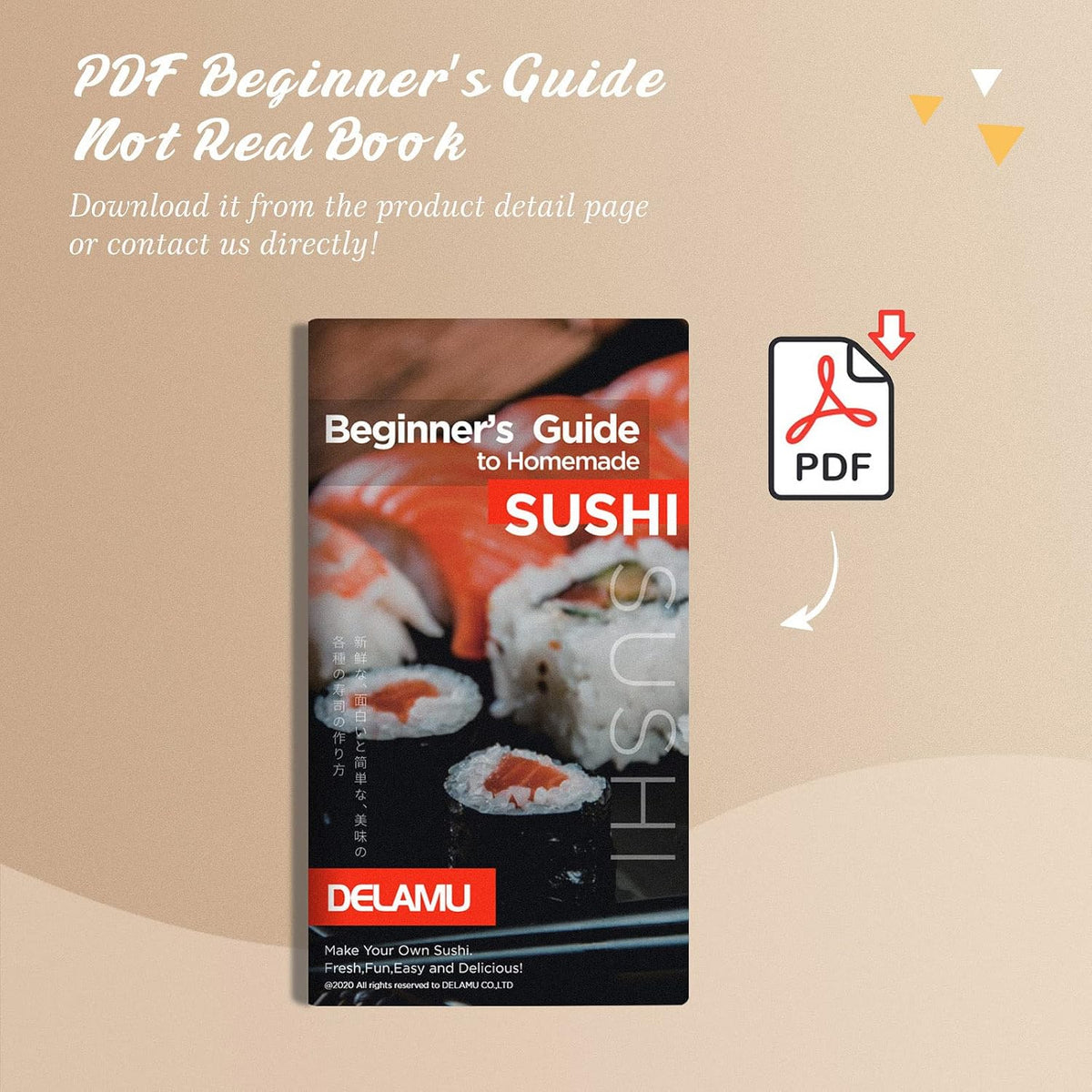 Bamboo Sushi Mat Sushi Making Kit with 2 Rolling Mats, 5 Pairs of Chopsticks, 1 Paddle, 1 Spreader P860092