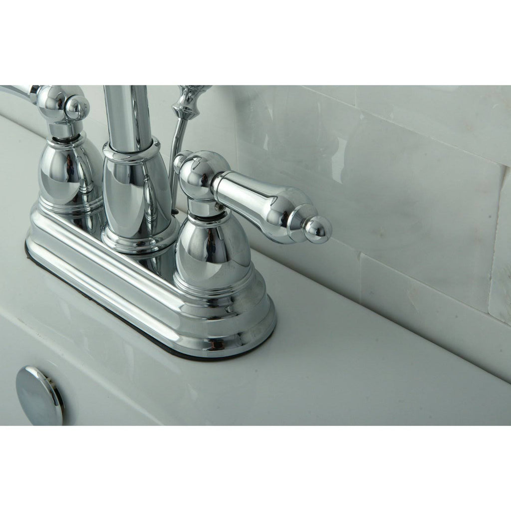 Two Handle Centerset Lavatory Faucet with Pop-Up Polished Brass A64766