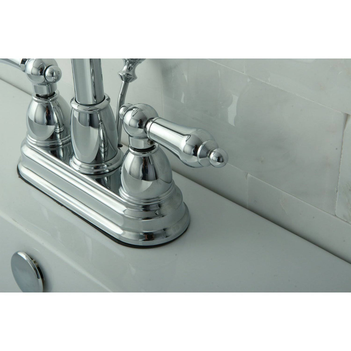 Two Handle Centerset Lavatory Faucet with Pop-Up Polished Brass A64766