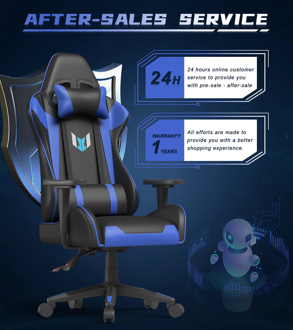 Blue Ergonomic Gaming Chair with Lumbar Support & Headrest B53315
