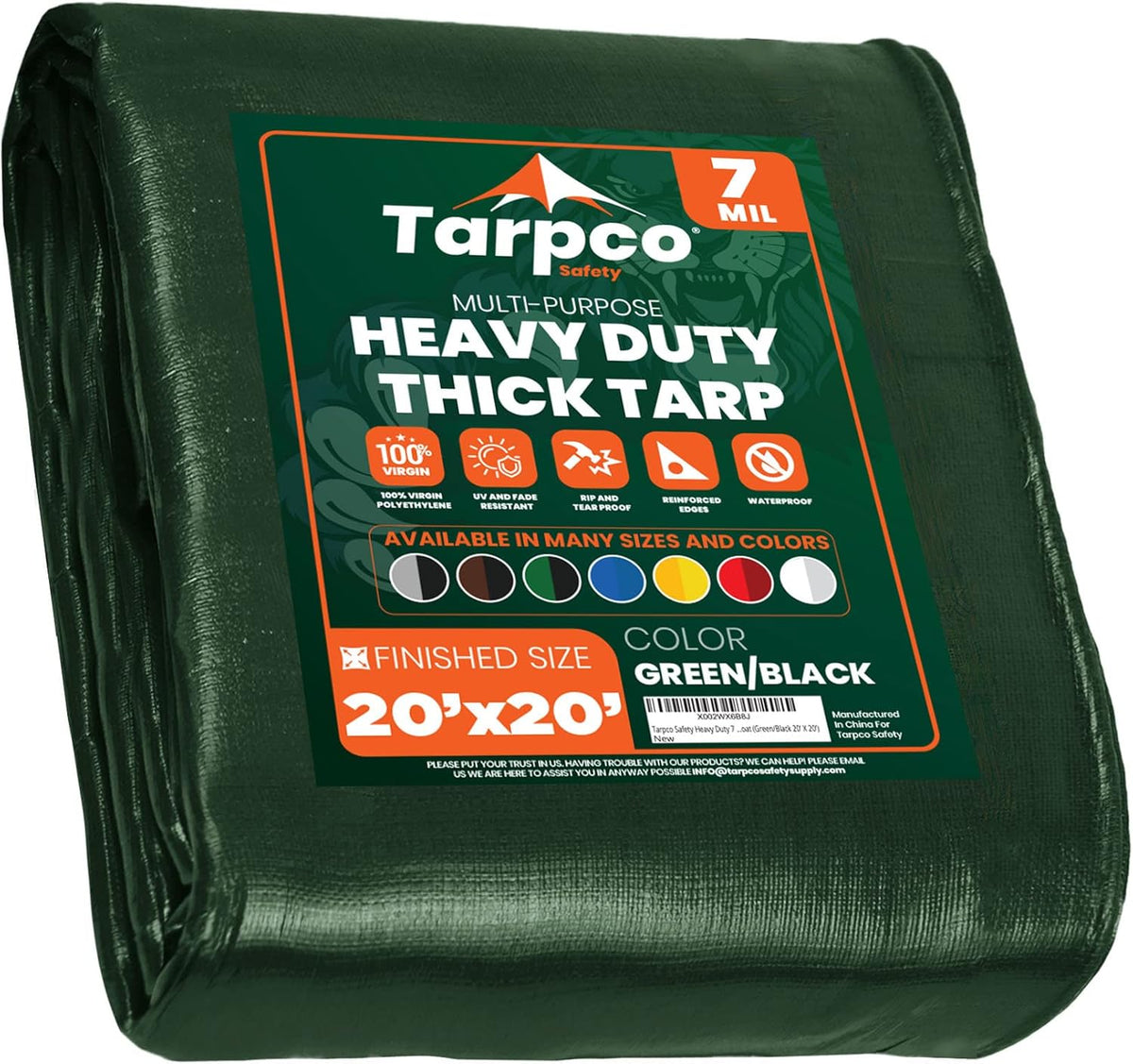Heavy Duty 7 Mil Waterproof Poly Tarp Cover 8' X 10' G22814