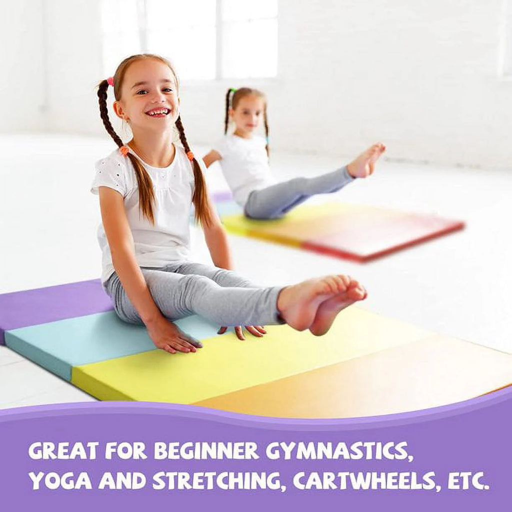 3' x 6' Kids Gymnastics Mat with Carrying Handles O2058