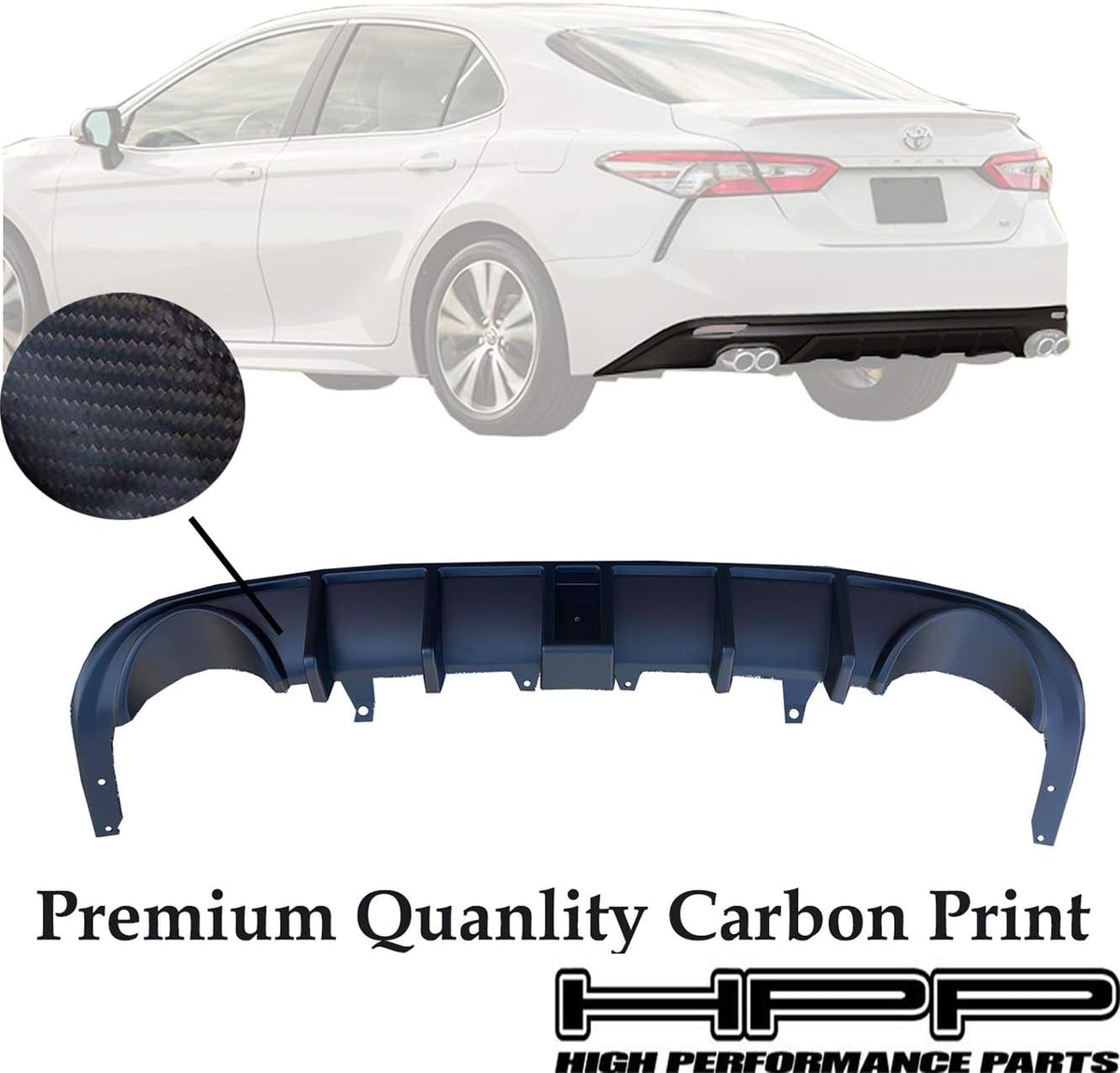 Rear Bumper Lip Diffuser Matte Black W106