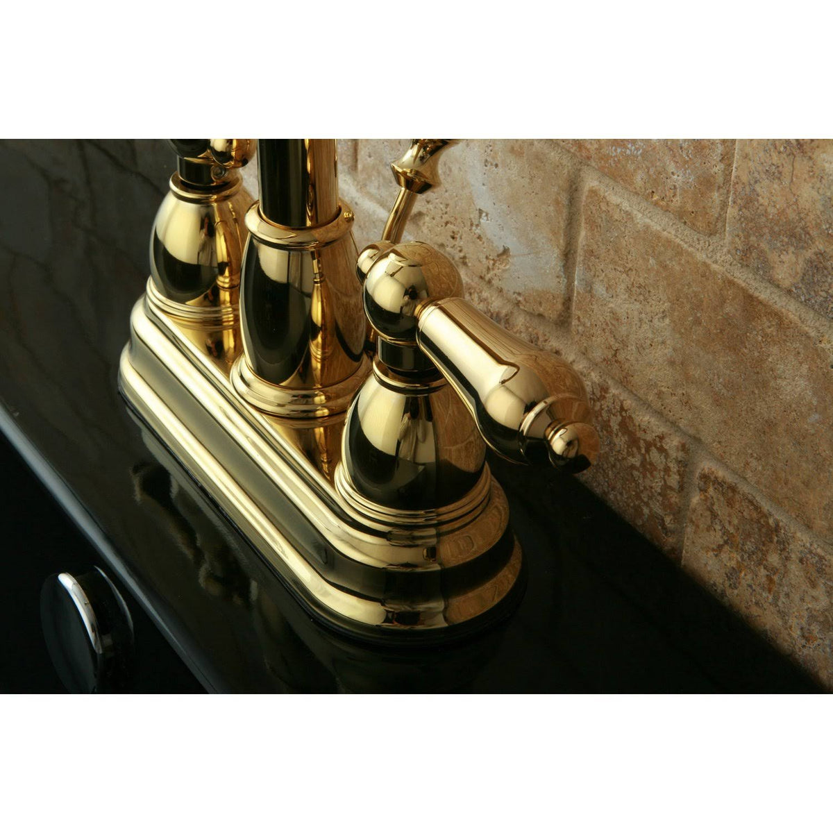Two Handle Centerset Lavatory Faucet with Pop-Up Polished Brass A64766